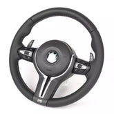Real Nappa Leather M-Sport Steering Wheel W/heated BMW F06 F07 F10 F11 F12 F13 F01 F02 F03 5 6 7 F-Serie Upgraded Whole Set Steering Wheel - revolvesteering